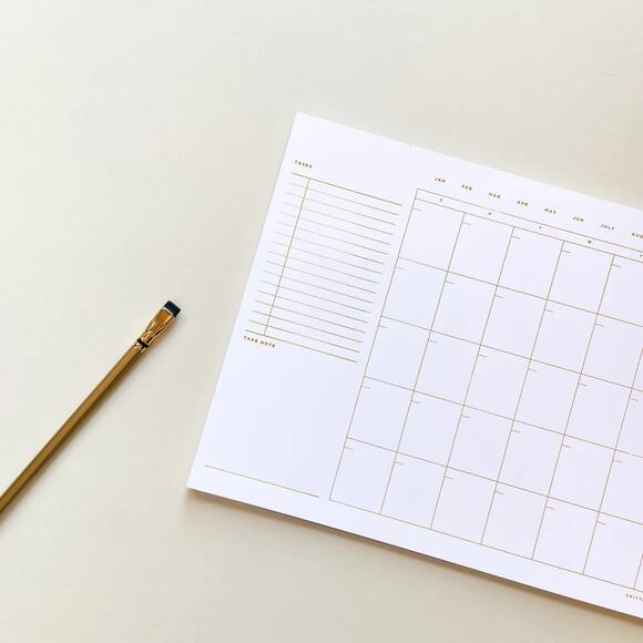 SMITTEN on PAPER Open Dated Desk Calendar in White - Picture 2 of 7